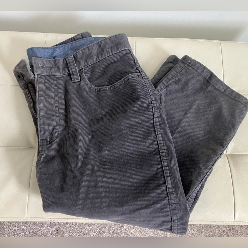 LL Bean Gray Corduroy Business Casual Work  Men’s Pants 30 x 32